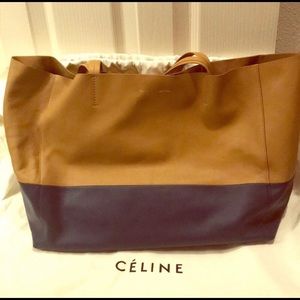 Celine Bicolor Horizontal Cabas Leather Tote